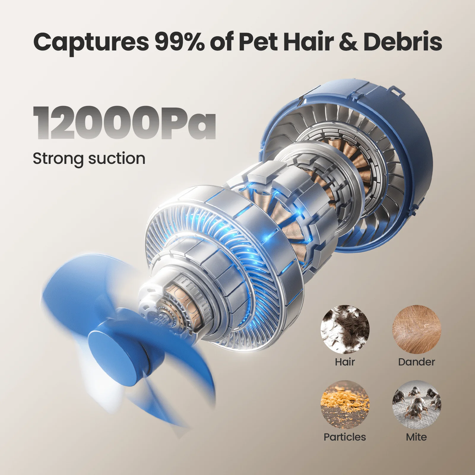 Oneisall LM2 7-in-1 Pet Grooming Vacuum Kit Purple - Image 7