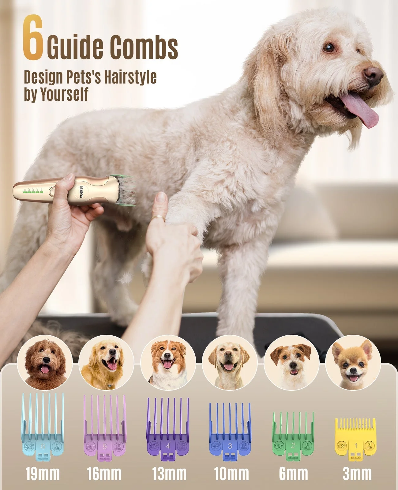Oneisall DTJ-002 2 in 1 Dog Clippers with Narrow Blade - Image 9
