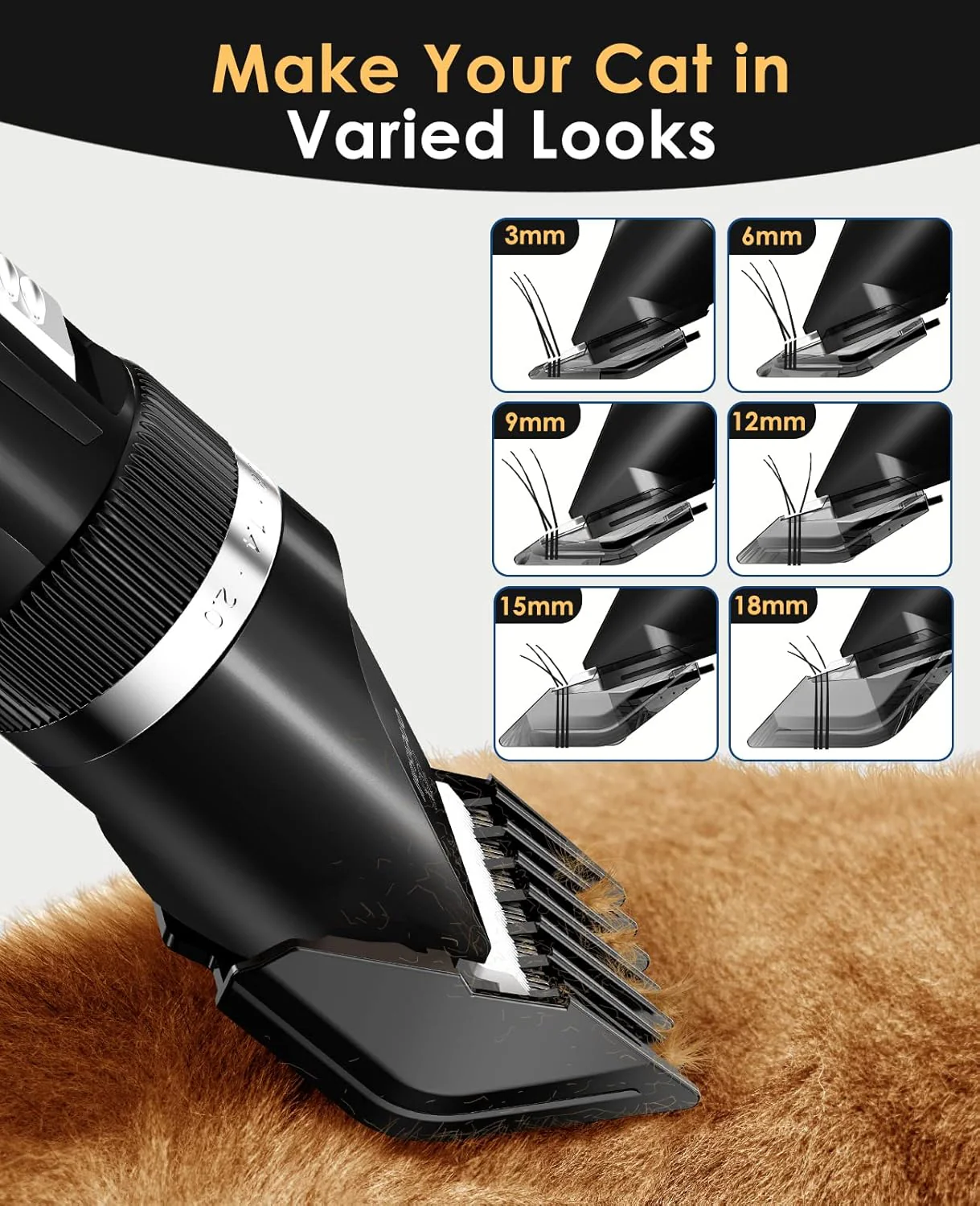 Oneisall X2 2 Speeds Cat Clippers for Matted Hair - Image 16