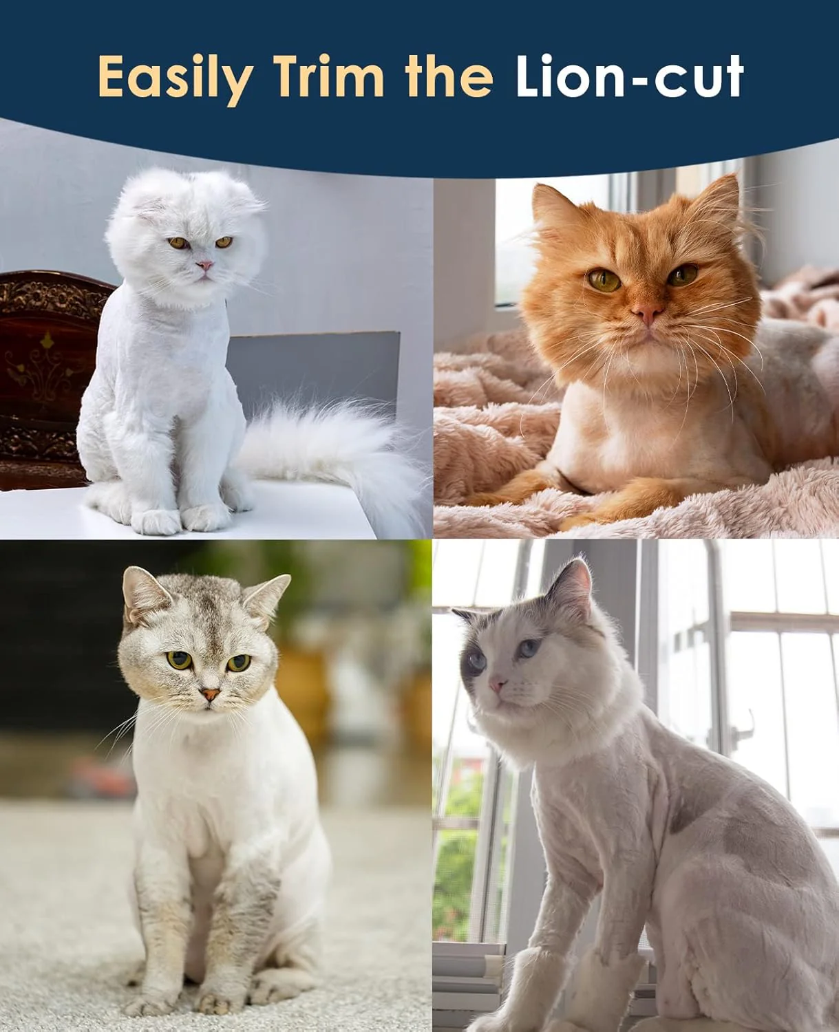 Oneisall X2 2 Speeds Cat Clippers for Matted Hair - Image 6