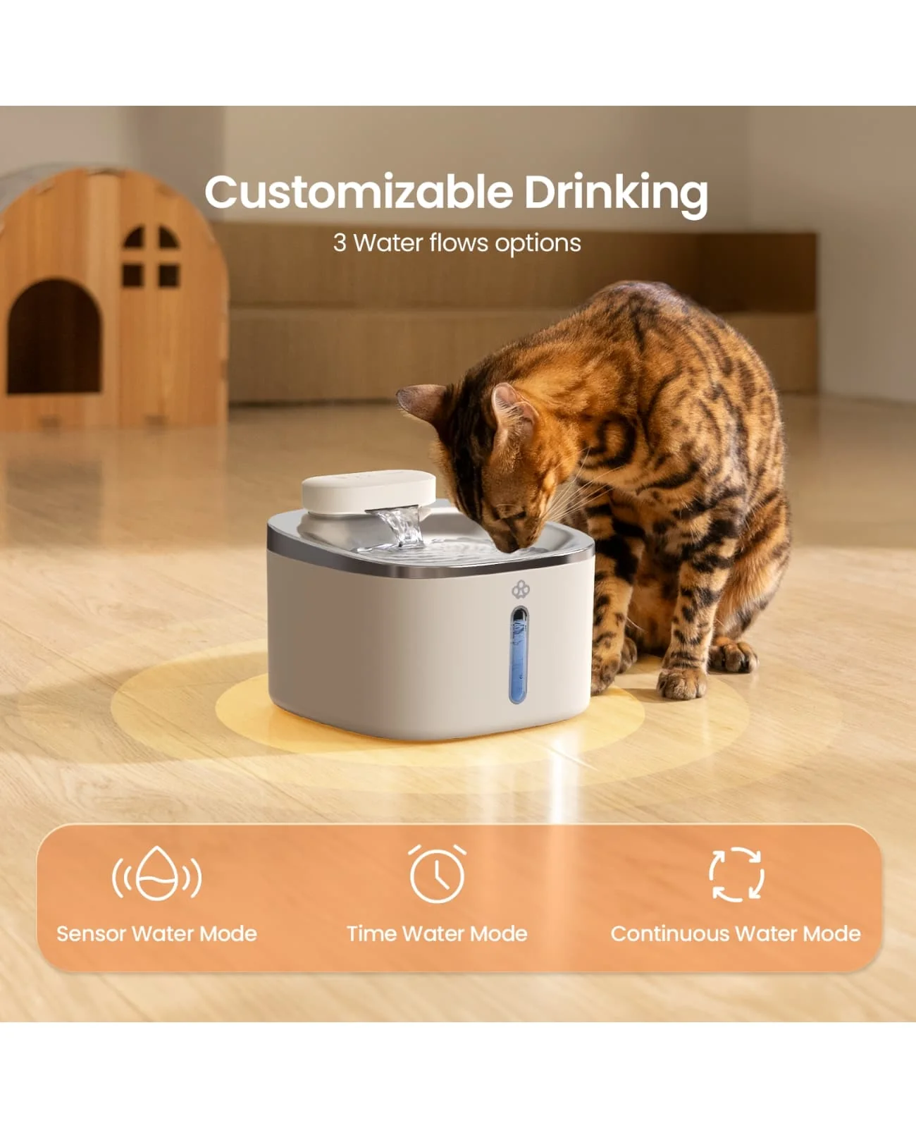 Oneisall 3.5L Cordless Stainless Steel Pet Water Fountain with 3PCS Filters - Image 19