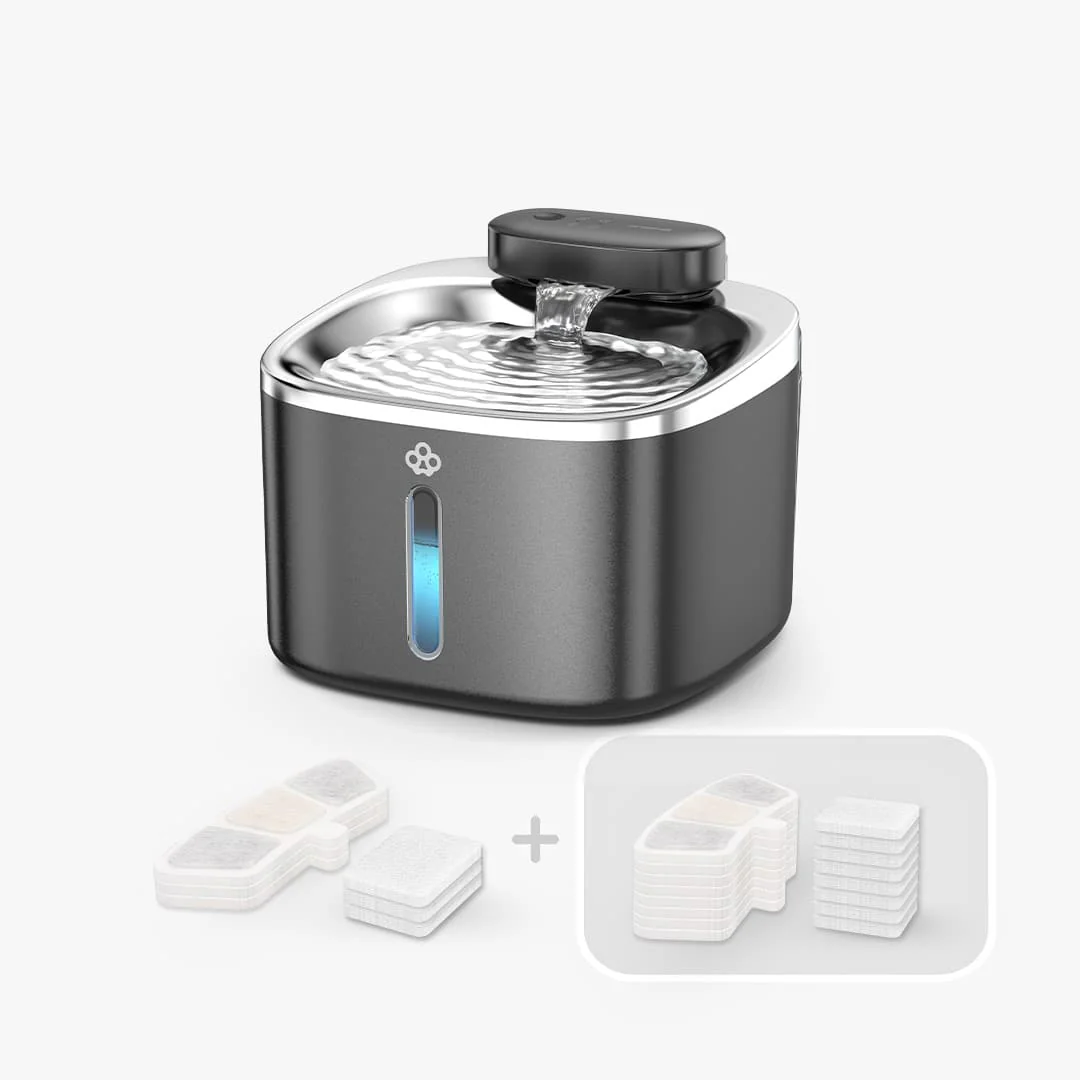 Oneisall 3.5L  Cordless White Stainless Steel Pet Water Fountain with 3PCS Filters - Image 21
