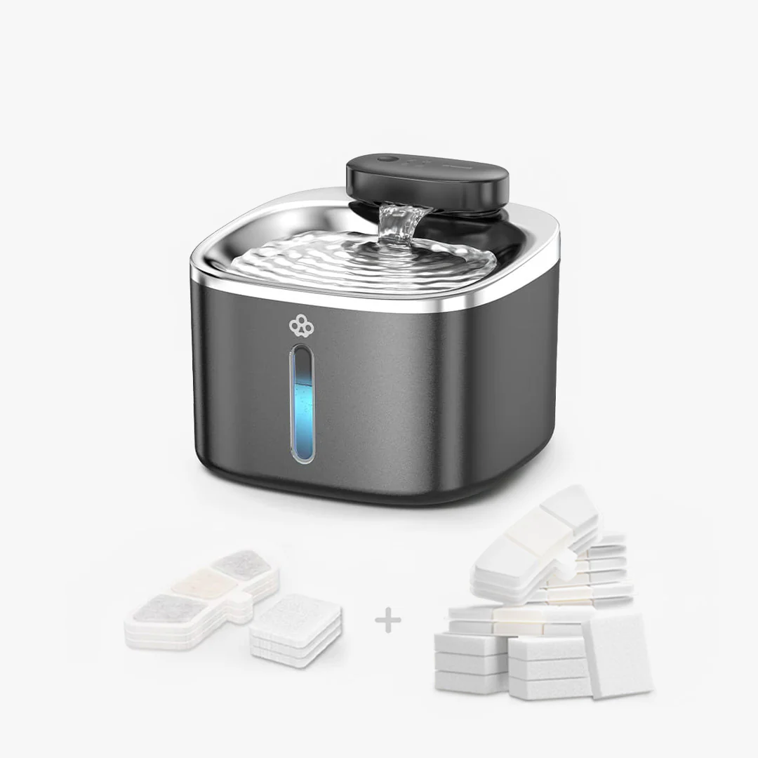 Oneisall 3.5L  Cordless White Stainless Steel Pet Water Fountain with 3PCS Filters - Image 34