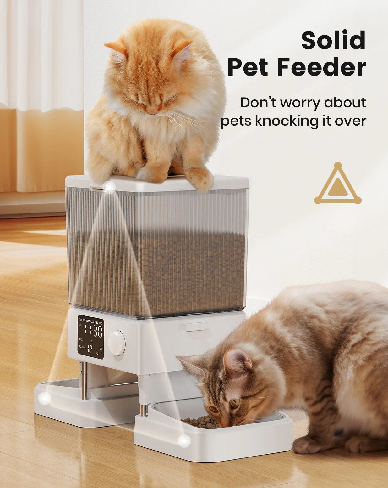 Oneisall 5L Automatic Cat Feeder for Two Cats-Black - Image 14