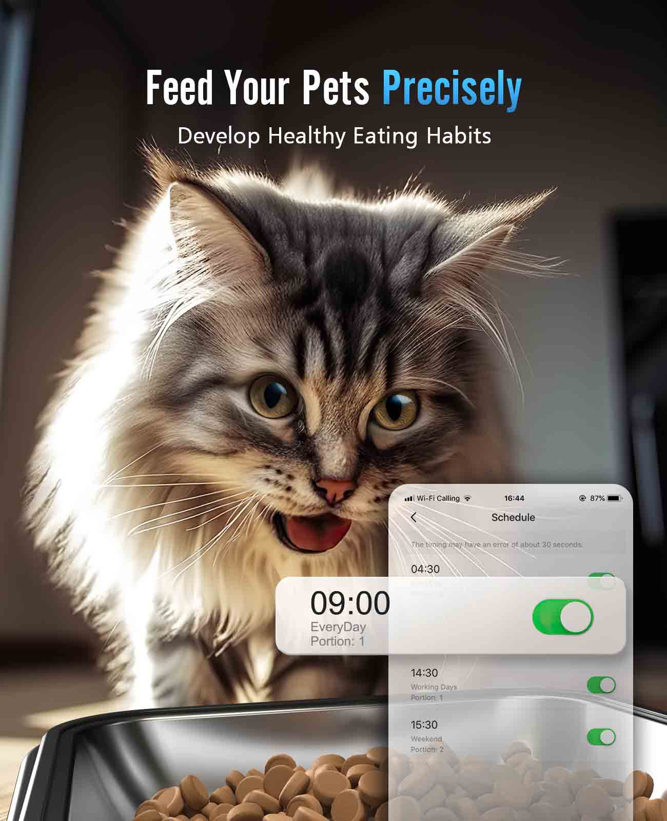 Oneisall 5L Automatic Cat Feeder for Two Cats-Black - Image 23