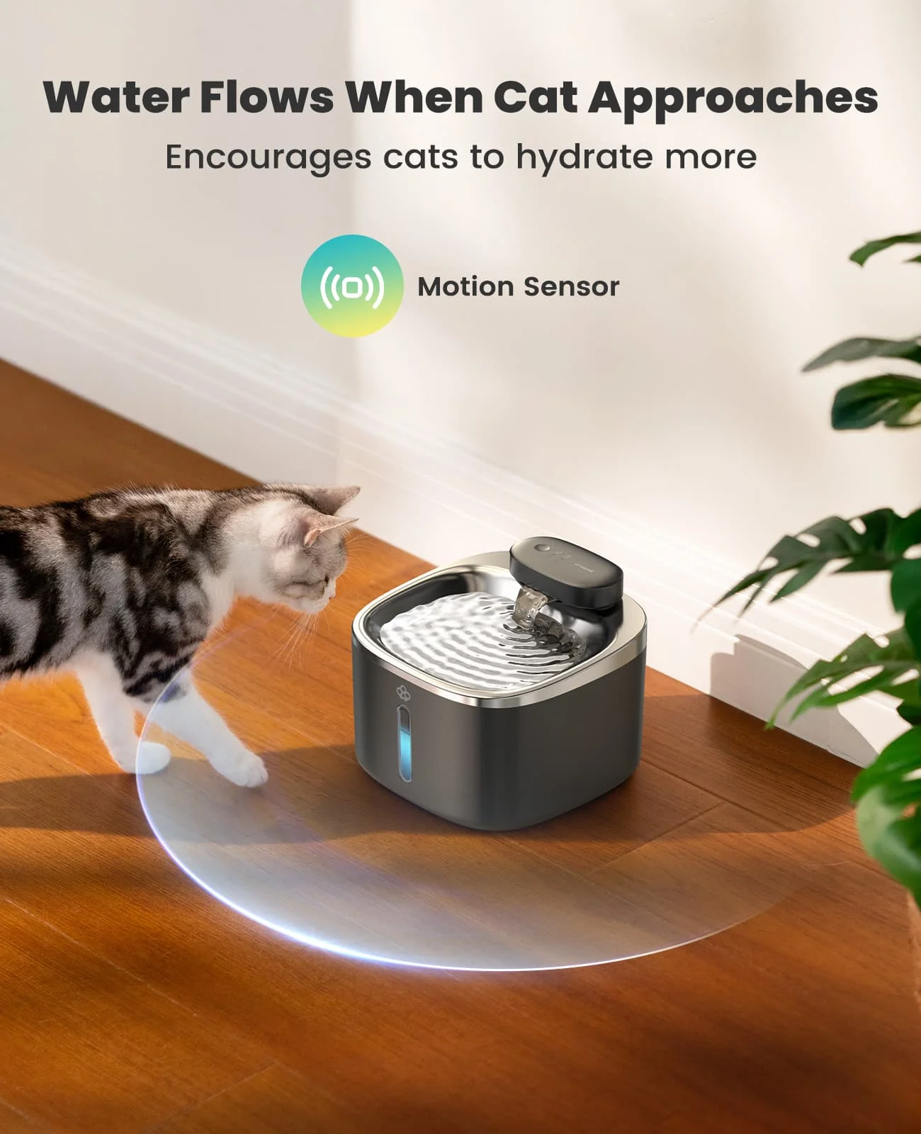 Oneisall 3.5L Cordless Stainless Steel Pet Water Fountain with 3PCS Filters - Image 27