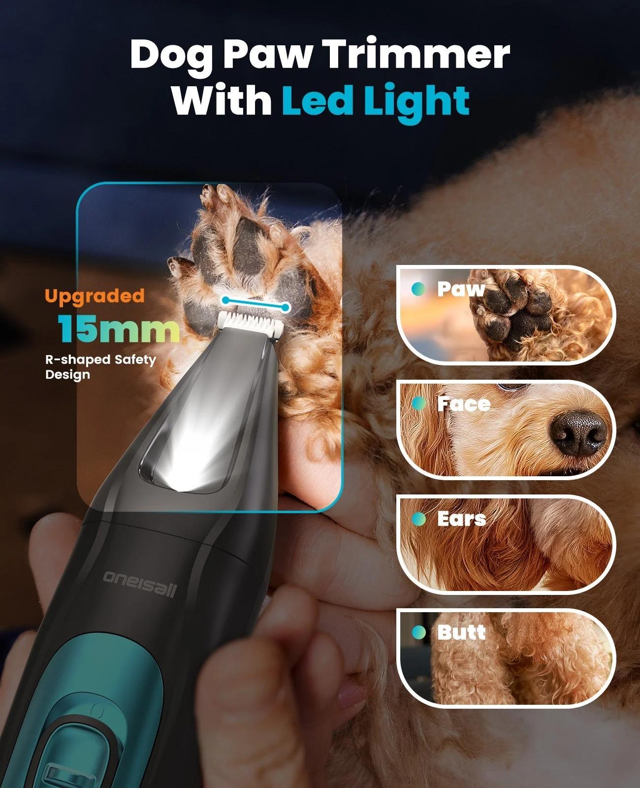 Oneisall FC10 4-in-1 Cordless Multi-Functional Pet Clippers - Image 5