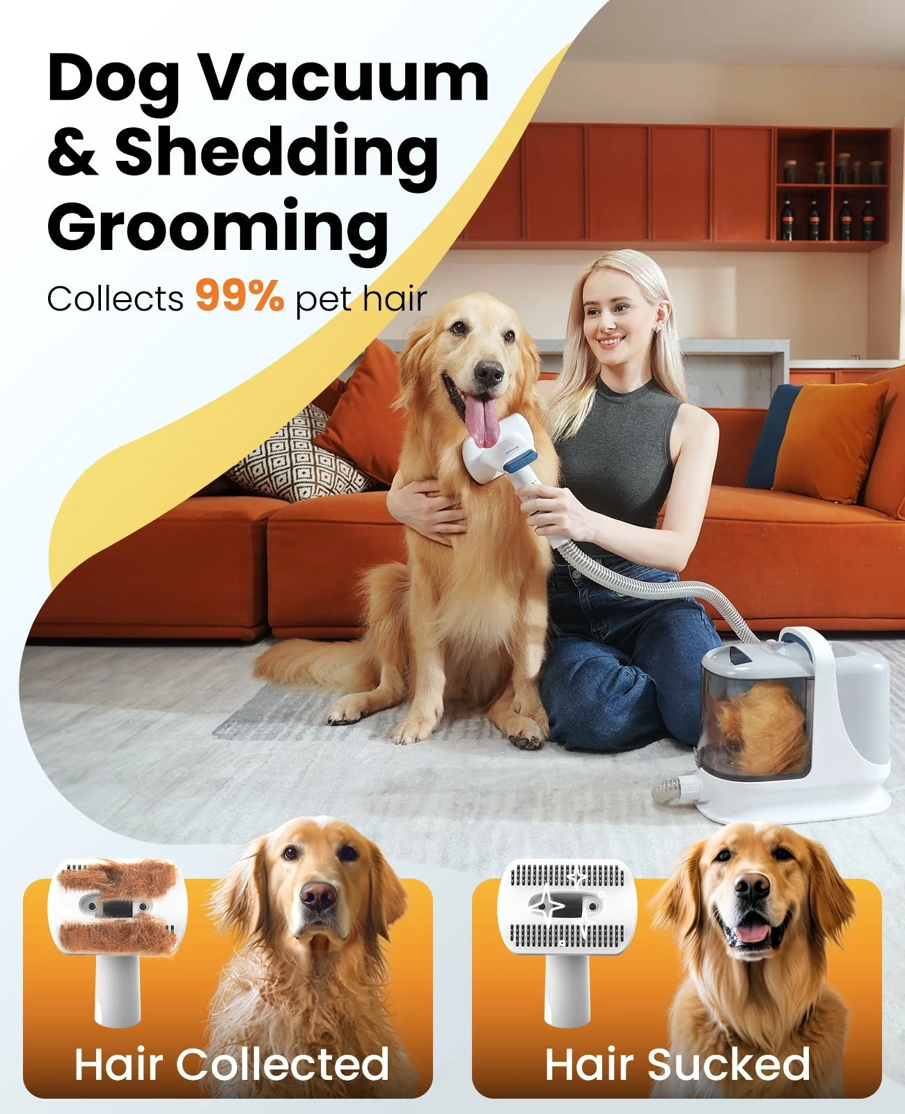 Oneisall BM3 3L Dog Grooming Vacuum Kit & 7L Dog Water Fountain Set - Image 3