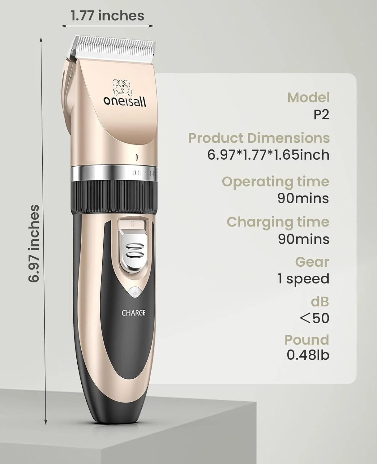 Oneisall P2 Dog Clipper & Dog Grooming Kit - Image 8