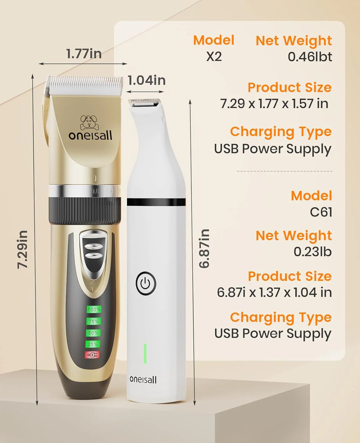 Oneisall X2&N5 3 in 1 Dog Clippers & Dog Paw Trimmer - Image 8